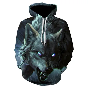 

angry Wolf PrintedMen Women 3d Hoodies Brand man clothes Jackets Coats Quality Pullover Fashion Tracksuits Animal Streetwear