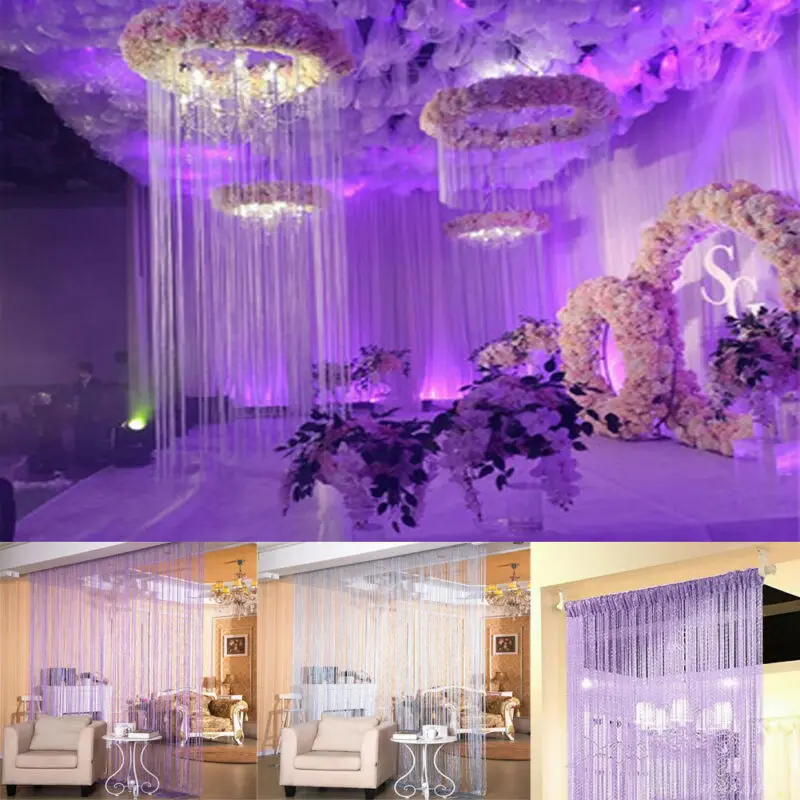 

String Curtain Crystal Room Door Divider Tassel Fringe Window Panel Decor hot