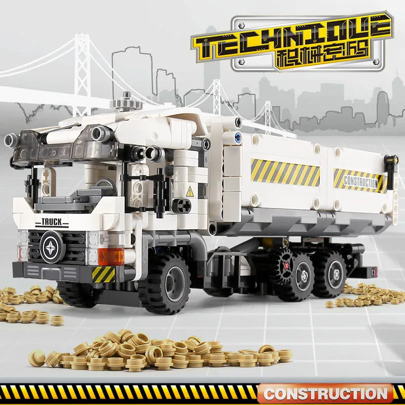 

Technic Engineering Truck Building Blocks Technic Vehicle Car Bricks Educational DIY Toys Children MOC Compatible legoing 20005