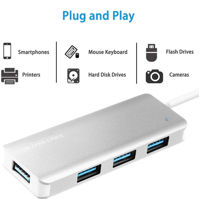 4 порта USB 3 0 разветвитель расширитель мобильный телефон внешний кабель для