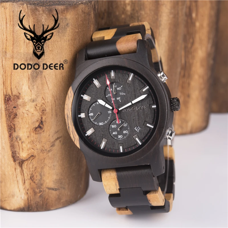

DODO DEER Fashion Luxury Men's Wood Watch Men's Watch Multi-Function Watch Men's Preferred C18-3
