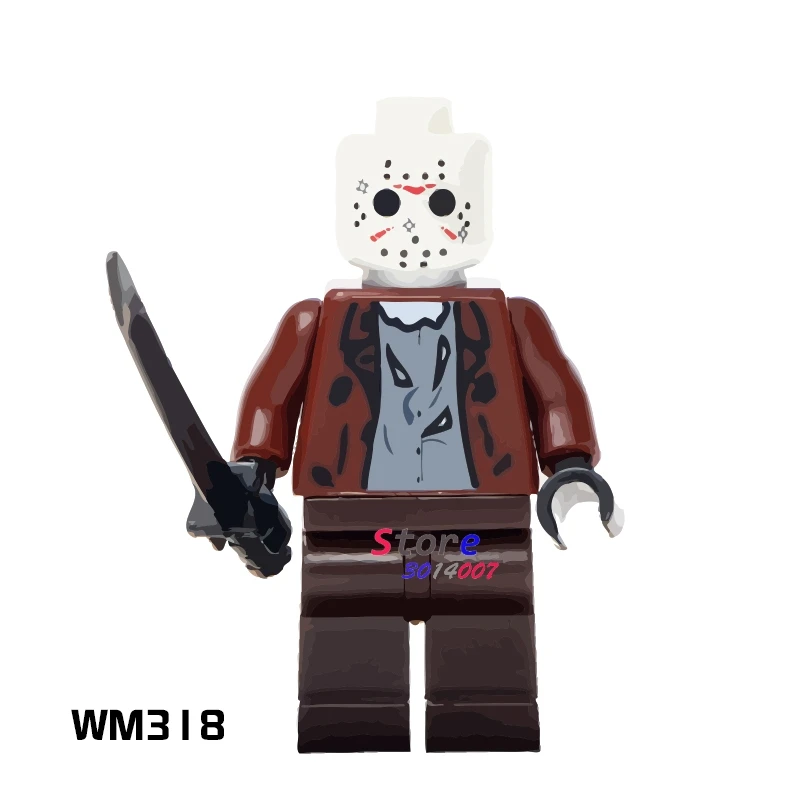 WM318 50 шт. ужас тема серии на Хэллоуин, Черная пятница Джейсон, Фредди Хоккейная маска зомби строительные блоки, игрушки для детей - Цвет: WM318