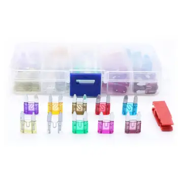 

100pcs Car Auto Mini Fuses Kit 3A 10A 25A 35A 40A 10 Sizes Assortment