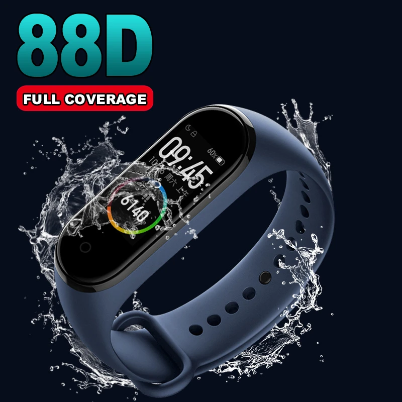 5 шт./лот 88D Защитная пленка для полного экрана Гидрогелевая Xiaomi Mi Band 4 HD настоящая