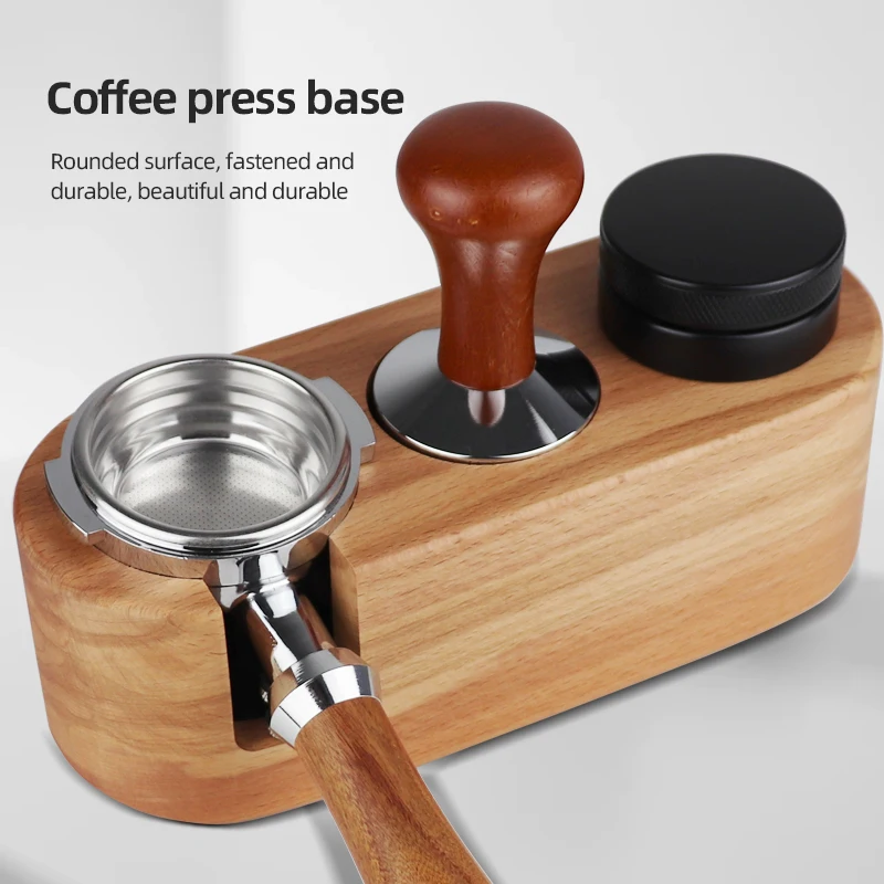 Coffee Press Holder Handle Holder Solid Wood Powder Hammer Cloth