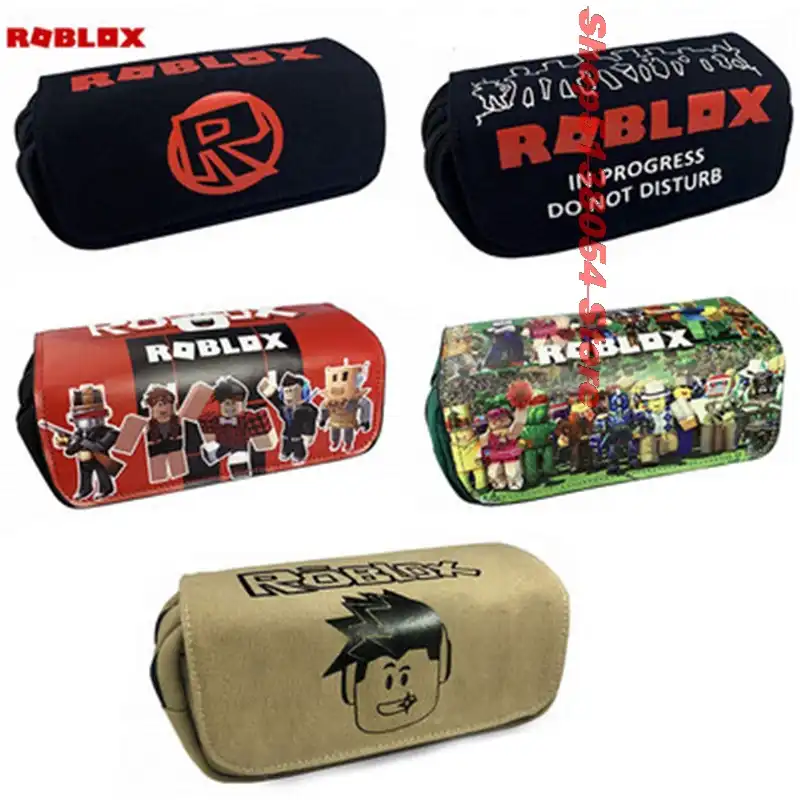 cartoon roblox pencil bag student canvas stationery bag make up bag handbag wallet