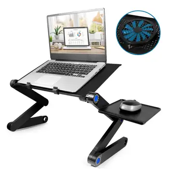 

Magic Laptop Computer Desk With Cooling Fan Ergonomic Portable Bed Lapdesk Tray Pc Tv Table Stand Notebook Sofa Desk Stand