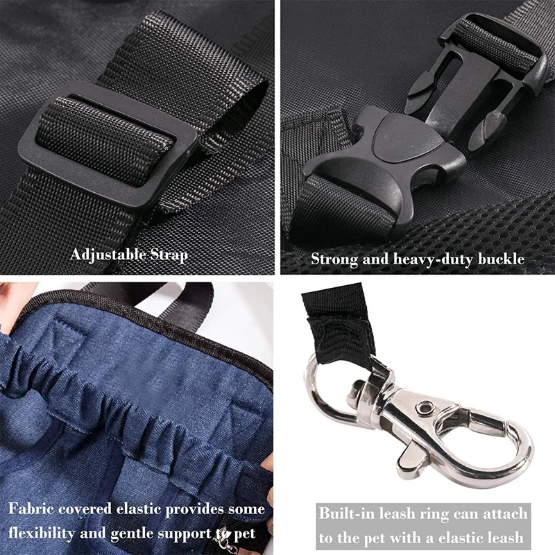 Denim Front Kangaroo Pouch Dog Carrier, Wide Straps with Shoulder Pads, Adjustable and Legs Out Pet Backpack Carrier, for Walkin