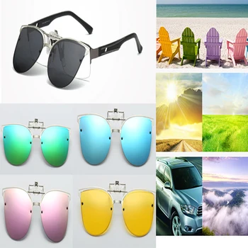 

Luxury Polarized Clip On Sunglasses Women Driving Night Vision Lens Cat Eye Sun Glasses Ladies Glasses