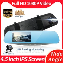 

Car Camera 4.5 Inch IPS Screen Dashcam HD 1080P Video Recorder Rear View Mirror Dual Lens Camcorder Loop Recording Registrator