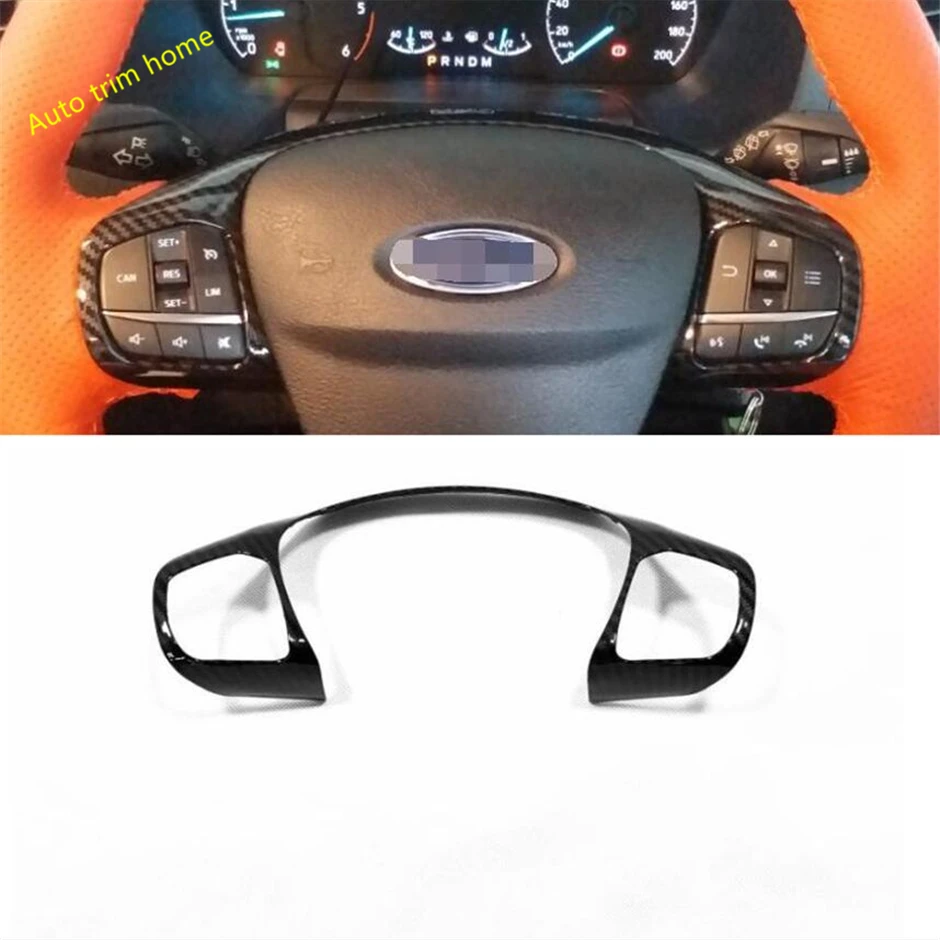

Lapetus Steering Wheel Button Frame Stickers Cover Trim Fit For Ford Focus 2019 2020 ABS Carbon Fiber Look / Auto Accessories