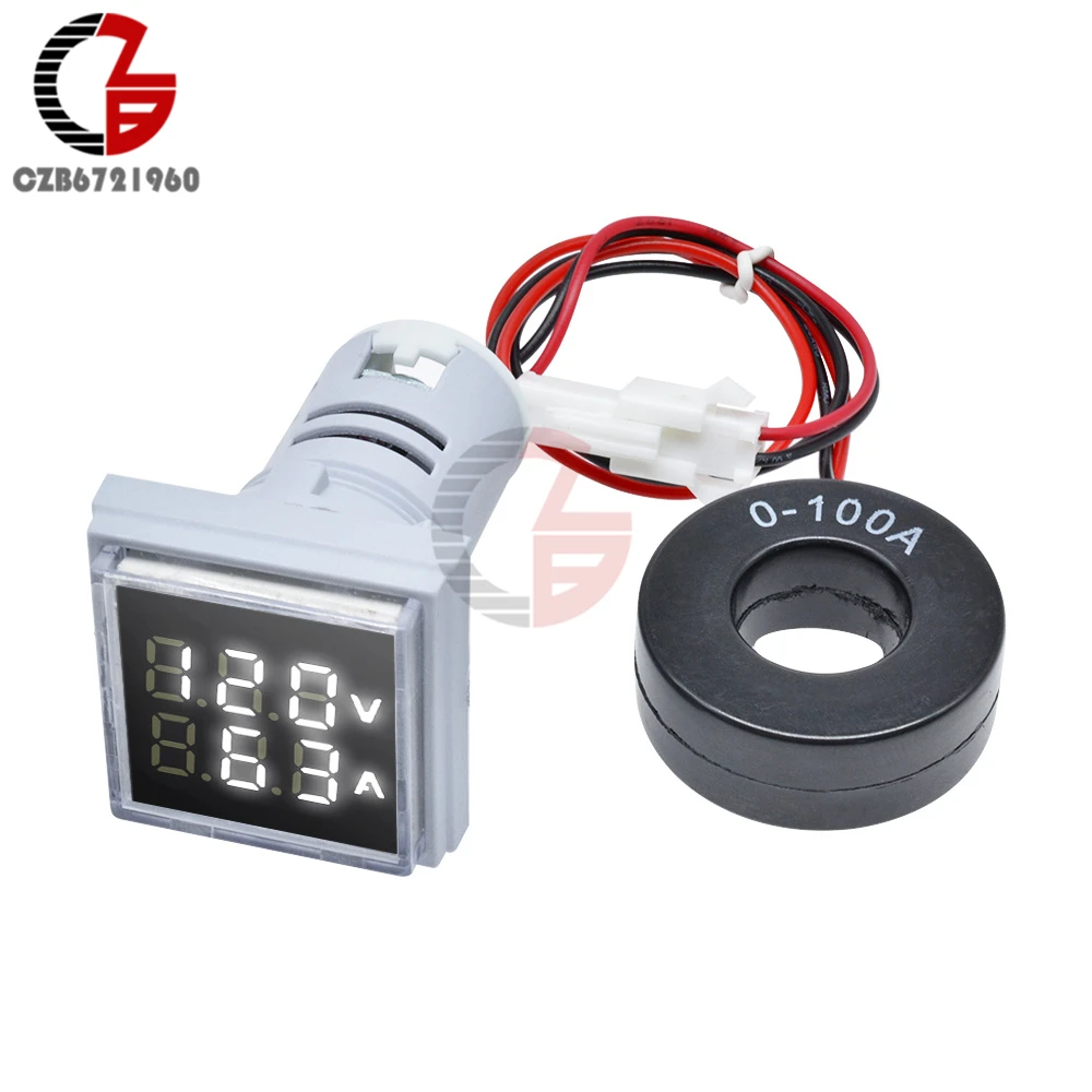 AC 50-500V 0-100A квадратный светодиодный цифровой вольтметр Амперметр 110V 220V Напряжение измеритель тока вольтамметр вольт ампер тестер детектор