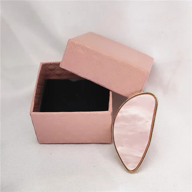 Boxes pink Модные женские кольца, ацетатные пластины, регулируемое кольцо, овальная акриловая смола, геометрические кольца, трендовые геометрические обручальные кольца - Цвет основного камня: Boxes pink