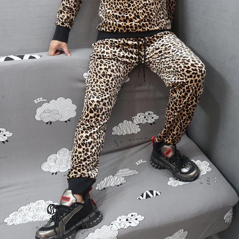 

Индивидуальное модное платье для шоу, сценическое платье, свободные штаны с леопардовым принтом, шаровары, повседневные большие шаровары в стиле хип-хоп, уличная мода