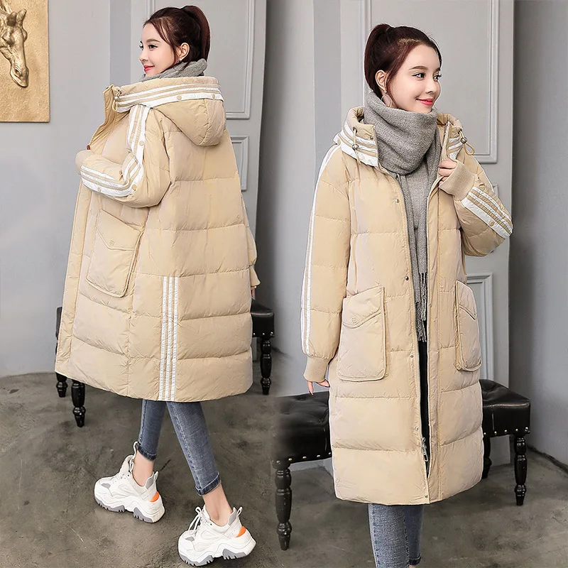 

Cotton-padded Clothes Women's Mid-length 2018 Winter New Style Korean-style Loose-Fit Slimming over-the-Knee down Jacket Cotton-