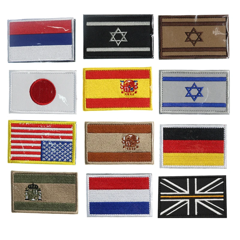 

8cm x 5cm European Flag Russia Spain Ireland Croatia Scottish Patch 3D Flag Patch Jacket Denim Clothing Patch 1pc