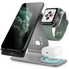 Bestand3 в 1 Алюминиевая Подставка для Apple iPhone X/8/XS/XR зарядная станция для Airpods watch Qi быстрая Беспроводная зарядная док-станция airpod