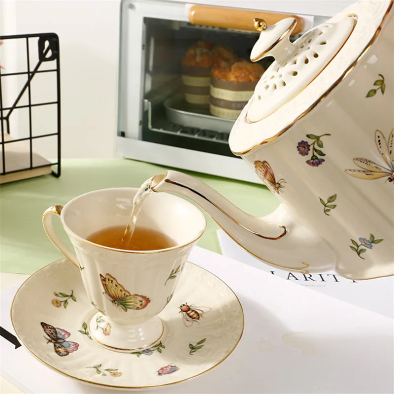Jogo de café turco de alta qualidade, 6 xícaras e pratos decorados jogo de  chá, bule, xícara de café, decoração de casa, presente de casamento. -  AliExpress