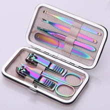 7 шт./компл. машинка для маникюра Набор для педикюра портативный набор для гигиены путешествий из нержавеющей стали, для кутикулы инструмент для удаления ногтей