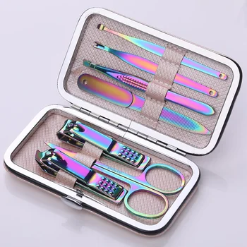 

7pcs/set Nail Clippers Pedicure Set Portable Travel Hygiene Kit Stainless Steel Cuticle Remover Nail Cutter Clean Nail Art Tool