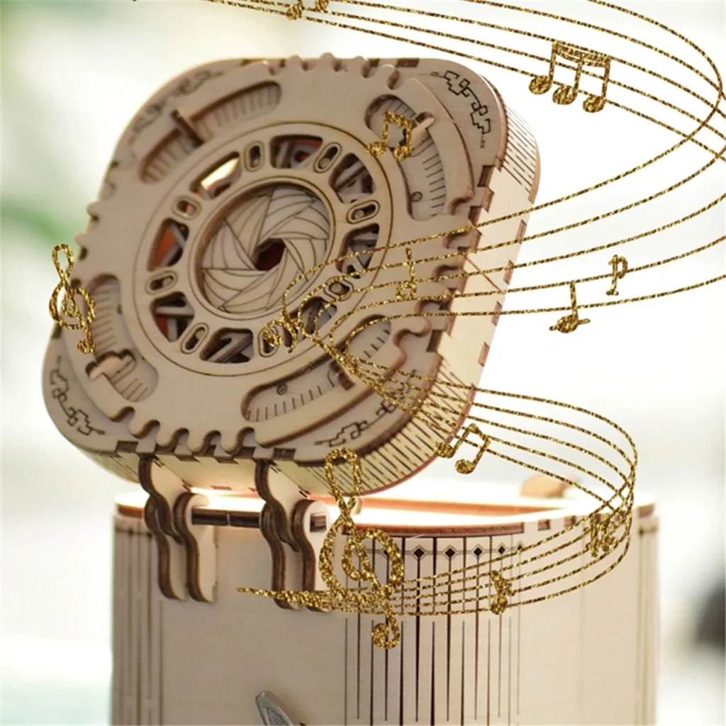 Креативная DIY 3D Коробка С Сокровищами Музыкальная шкатулка деревянная головоломка модель игрушка подарок для взрослых и детей для детей игрушки музыкальные игрушки brinquedos игрушки