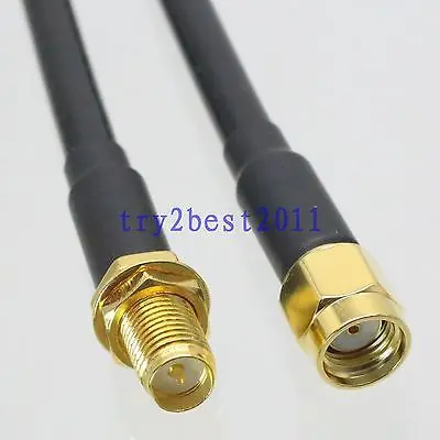

DHL/EMS 20 Sets RG58 RP-SMA jack pin to RP-SMA plug pin bulkhead RF Jumper pigtail Cable 6FT -C1