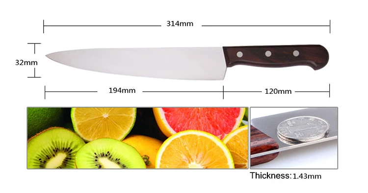 Ножи 8 дюйм(ов) Кухня нож убоя косточки Пособия по кулинарии утилита нож кухонный Мясо Кливер Пособия по немецкому Стиль Pakka деревянной ручкой шеф нож