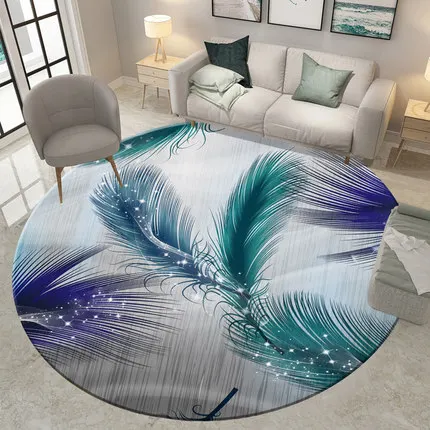 Light Luxury Round Geometric Carpet Art Style Bedroom Living Room Chair Home Non-slip Mat