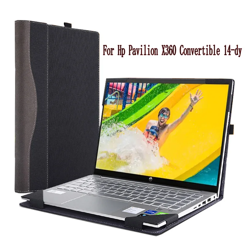Capa para Laptop hp Pavillon X360 Conversível 14 Capa Protetora de Couro pu Manga Divisória com Suporte de Caneta Protetora