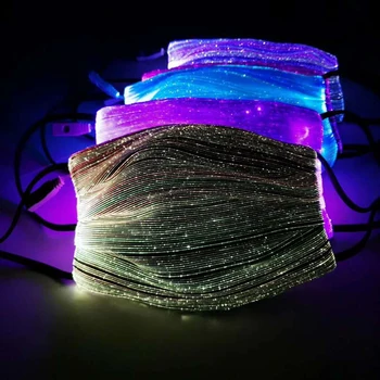 

LED Flashing Mask Rechargeable 7 Colors Luminous Lamp for Men Women Rave Mask Dancing Party Mask Funny Props Masque
