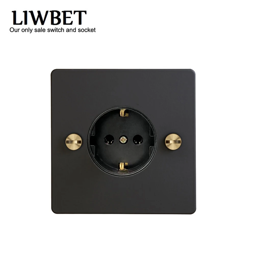 Панель LIWBET из нержавеющей стали цвет черный|Электрические розетки| |