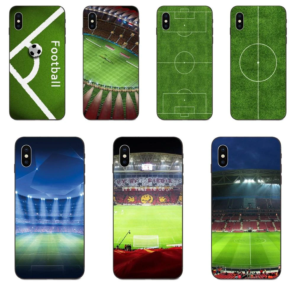 حقل كرة القدم الخضراء لينة غطاء من البولي يوريثان الهاتف الخليوي الحالات ل شاومي Redmi Mi نوت 2 3s 8 9 لايت Se برو Half Wrapped Cases Aliexpress