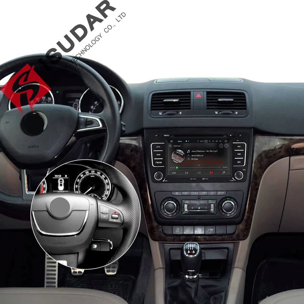 Isudar 2 Din Auto Radio Android 9 For SKODA/Yeti/Octavia 2009 2010 2012 Quad Core RAM 2G Car Multim