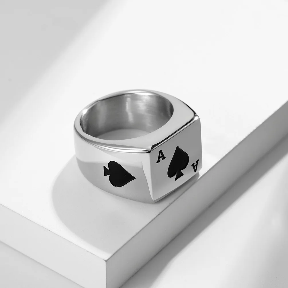 Unique Poker Spades Rings Womenn Love Heart Stainless Steel Creativity  Jewelry Boyfriend Couple Ring Gift - AliExpress