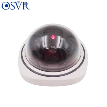 

Fake CCTV Security Camera with Flashing Red LED Lights Plastic Smart Indoor/Outdoor Dummy Surveillance Home Dome Camera