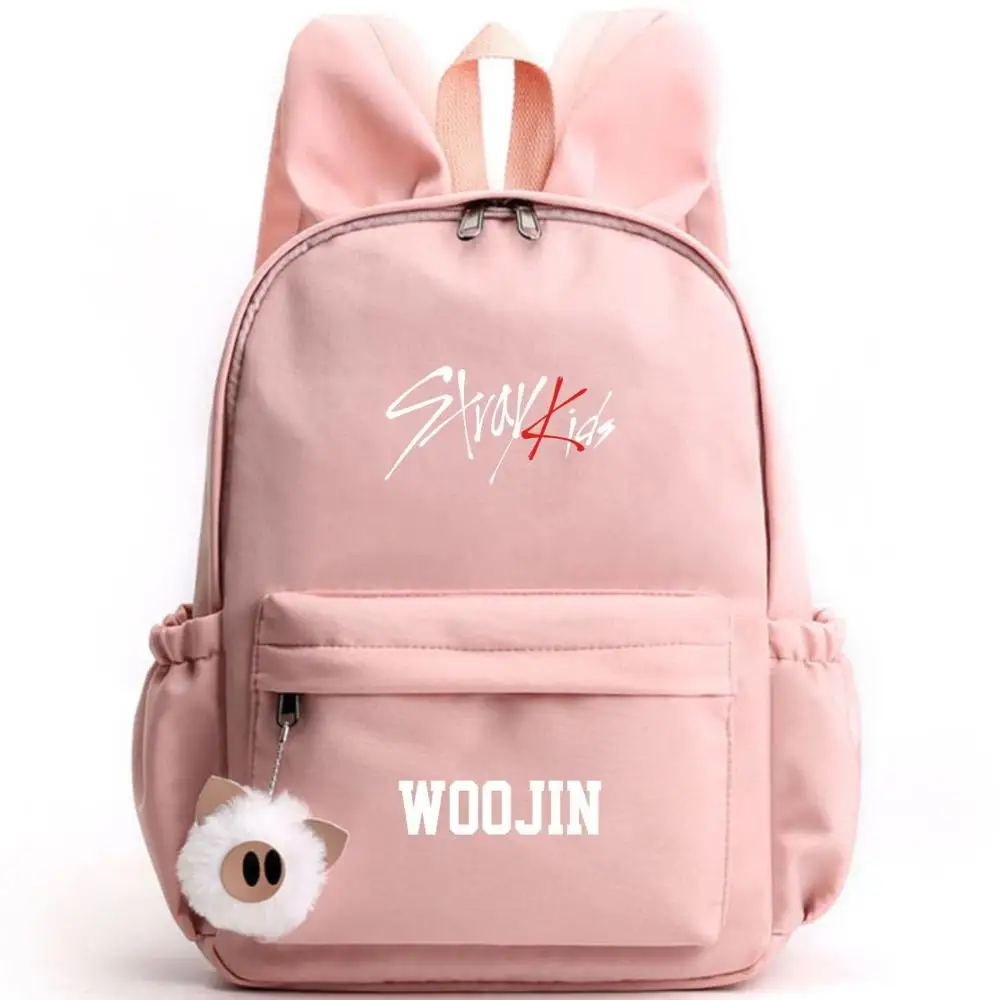 Style 2 Stray Kids Changbin дизайнерский Рюкзак Школьные сумки черный розовый синий Mochila дорожные сумки ноутбук брелок для рюкзака с ушками - Цвет: Style 2