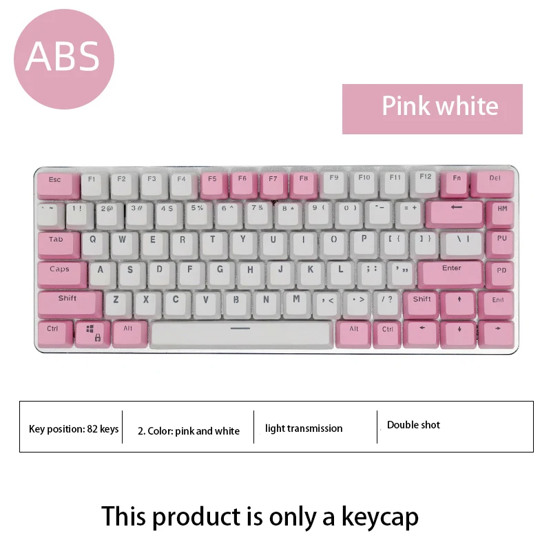 82 клавиши Double Shot OEM профиль Keycap Розовый Синий Оранжевый Белый цвет подходит для AK33