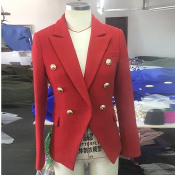 

england feminino winter blazer style office work jacket double breasted tweed women blazers and jackets