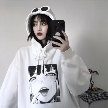 

Sakura Tanagawa Island Ins Korean Style 2019 New Style Autumn And Winter Thicken Plus Velvet Loose Lian Hat Sweater Long Sleeve