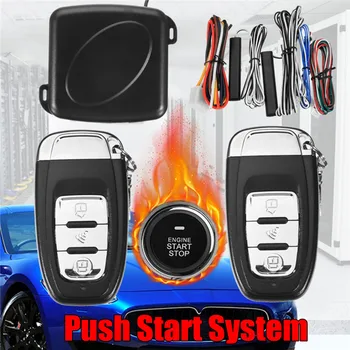 

Hot 2018 9Pcs Car SUV Keyless Entry Engine Start Alarm System Push Button Remote Starter Stop Auto