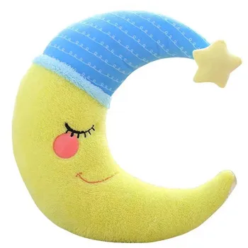 

Lovely Stuffed Moon Shape Pillow Soft Colorful Plush Toys for Kids Baby Cushion Nice Sofa Pillow Good Christmas Gift for Girl