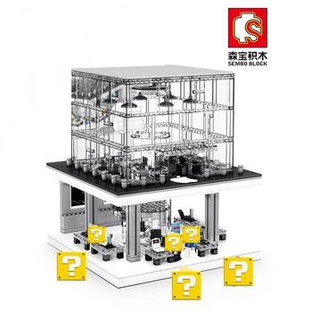 

senbao block Building Blocks toy ABS plastic Building Blocks set Creative city Street view toy lights assembled into children