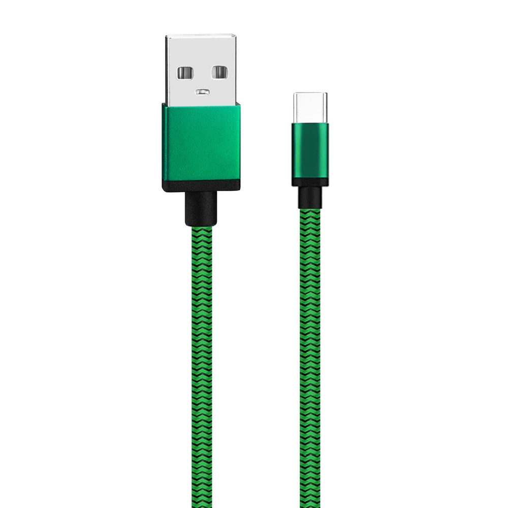 EKDME 1M 1A Usb type C кабель 3,1 кабель для быстрой зарядки для samsung Note 10 Plus для Xiaomi Mi 9T 9 Pro 5G Usb-C кабель 1.7A 2 метра - Цвет: Зеленый