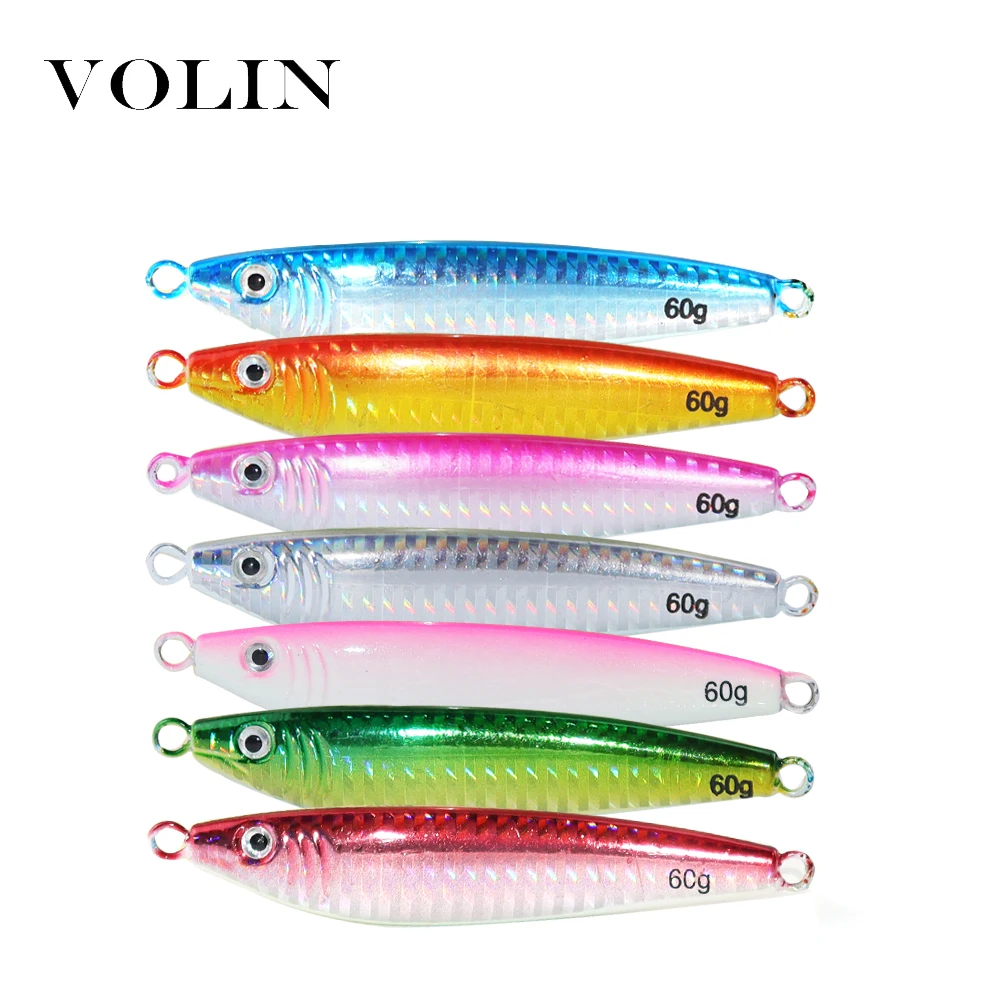 

VOLIN Metal Jig Fishing Lure Weights 14g-150g Trolling Hard Bait Bass Fishing Bait Tackle Trout Jigging Lure Jigs Saltwater Lure