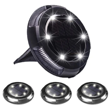 

Solar Ground Lights Outdoor, 10 LED Solar Disk Lights, IP67 Waterproof Solar Garden Lights for Pathway Garden Yard Walkway Pool