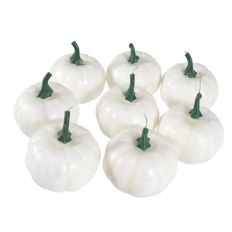 

8pcs Foam Pumpkins Realistic Artificial Pumpkin Prop for Harvest Halloween Fall Thanksgiving Party DIY Craft Decoration