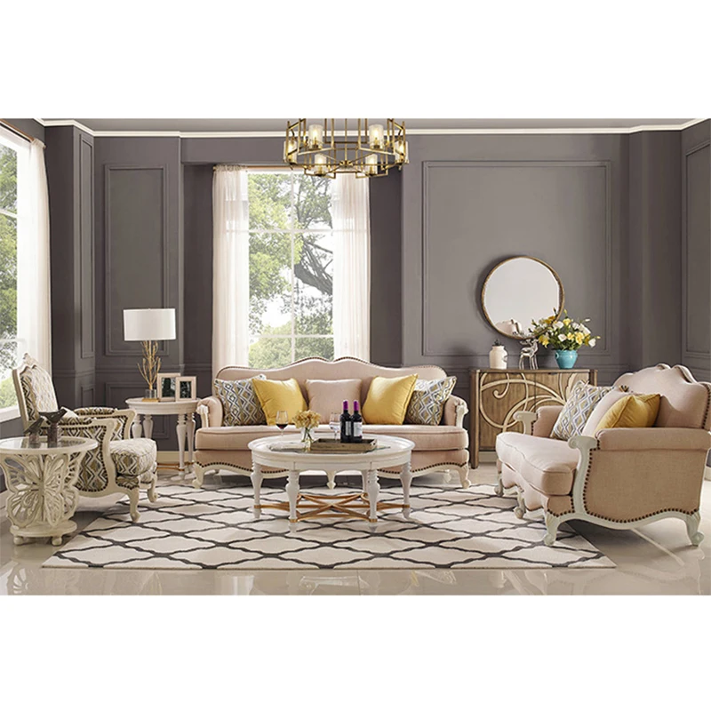 

Pink color new model sofa sets pictures of royal sofa set designs WA665