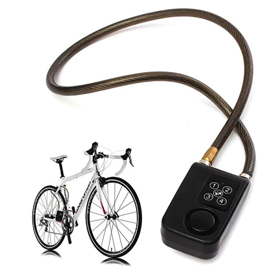 80 см замок безопасности для велосипеда мотоцикла со стальным кабелем без ключа пароль велосипедный замок Сигнализация Противоугонная Громкая сигнализация замок