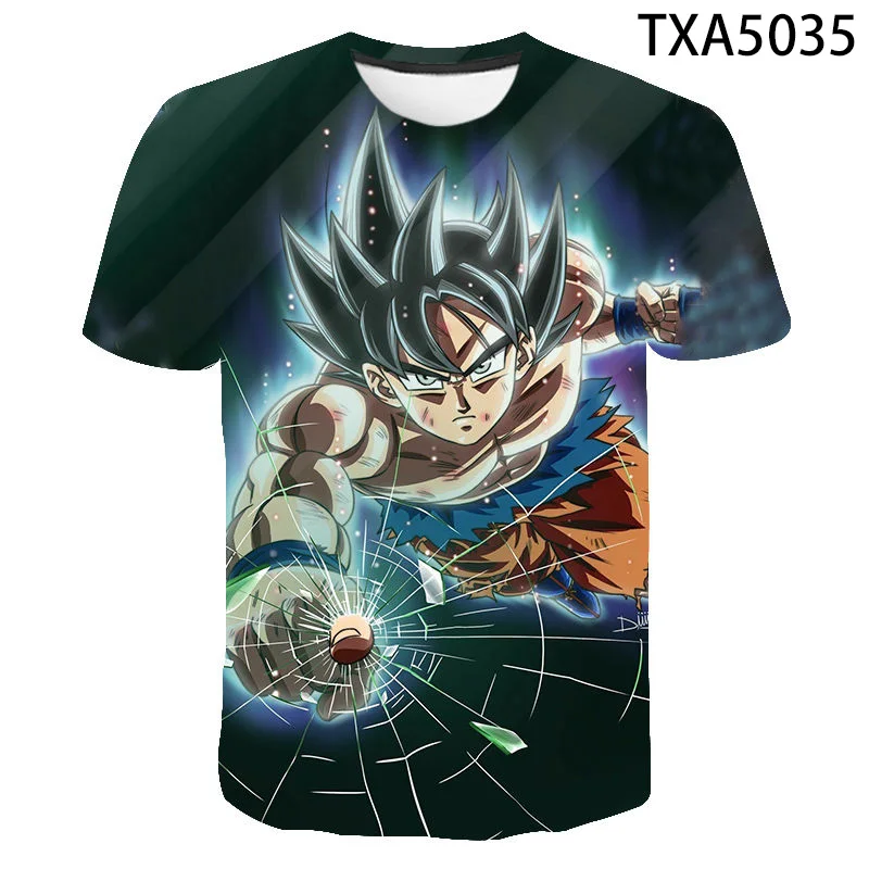 Футболка DBZ для мальчиков и девочек крутая модная уличная одежда с коротким
