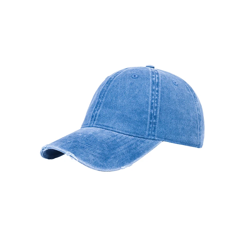 

Hot Selling 100% Cotton Dad Hats Manufacturer Curve Brim Red Baseball Caps, Fashion Stone Washed Vintage Rip Cotton